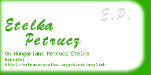 etelka petrucz business card